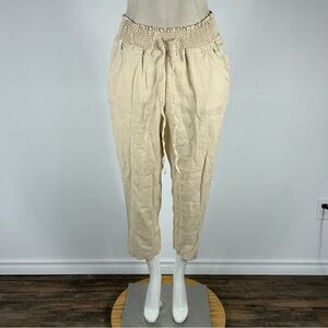 Guess linen cropped Cream Pants S